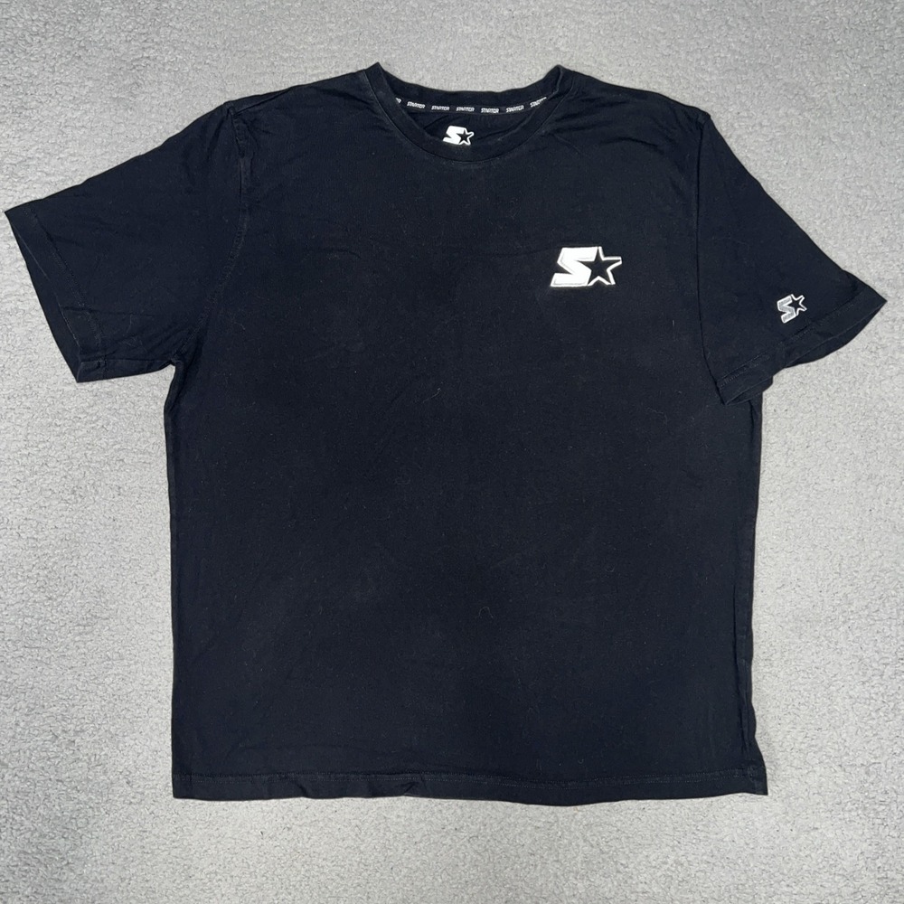 VTG Starter T Shirt Men's Sz XL Black Classic Fit Embroider Logo Streetwear Tee